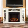 Pemberly Row Modern Convertible Media Electric Fireplace Ivory
