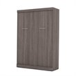 Pemberly Row 59W Transitional Wood / Metal Full Wall Bed in Bark Gray