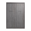 Pemberly Row 59W Transitional Wood / Metal Full Wall Bed in Bark Gray