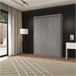 Pemberly Row 59W Transitional Wood / Metal Full Wall Bed in Bark Gray