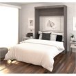 Pemberly Row 59W Transitional Wood / Metal Full Wall Bed in Bark Gray and White