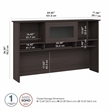 Pemberly Row Hutch for Corner Desk or L Desk in Heather Gray - Engineered Wood