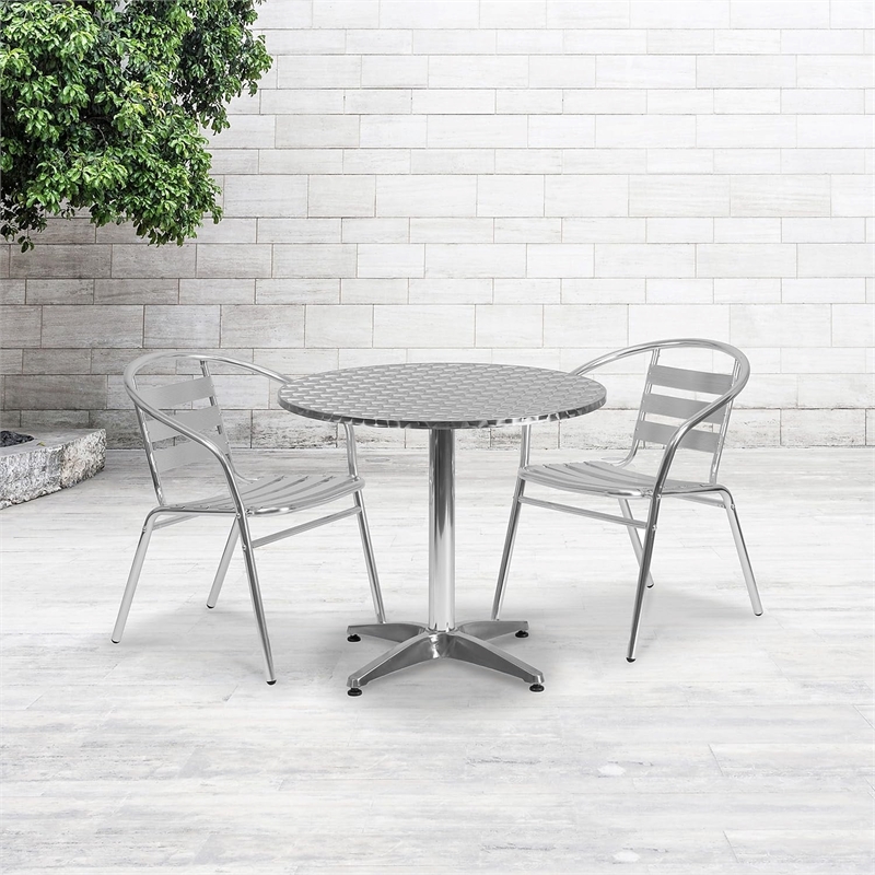 Pemberly Row Contemporary Aluminum and Steel 31.5