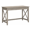 Pemberly Row Contemporary 48W Writing Desk in Washed Gray Finish