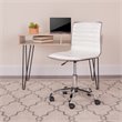 Pemberly Row Modern Ribbed Faux Leather Office Chair in White