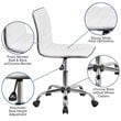 Pemberly Row Modern Ribbed Faux Leather Office Chair in White