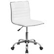 Pemberly Row Modern Ribbed Faux Leather Office Chair in White