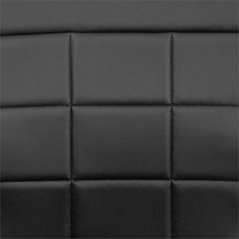 Pemberly Row Mid Back Faux Leather Swivel Office Chair in Black