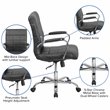 Pemberly Row Mid Back Faux Leather Swivel Office Chair in Black