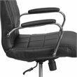Pemberly Row Mid Back Faux Leather Swivel Office Chair in Black
