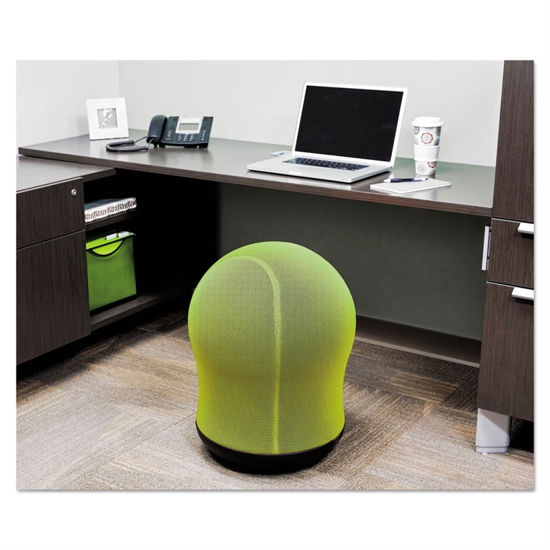 Pemberly Row Contemporary Swivel Ball Office Chair in Green Finish