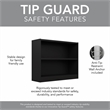 Pemberly Row Universal 2 Shelf Bookcase in Classic Black (Set of 2)