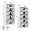 Pemberly Row Universal 5 Shelf Bookcase in Pure White (Set of 2)
