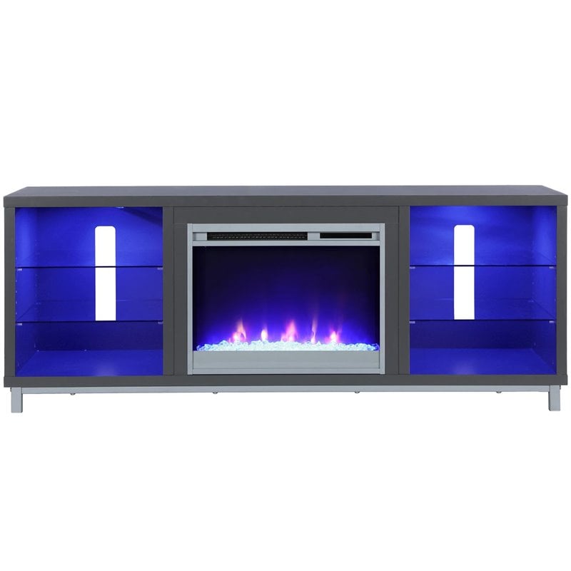 Pemberly Row Fireplace TV Stand for TVs up to 70'' Wide in Gray