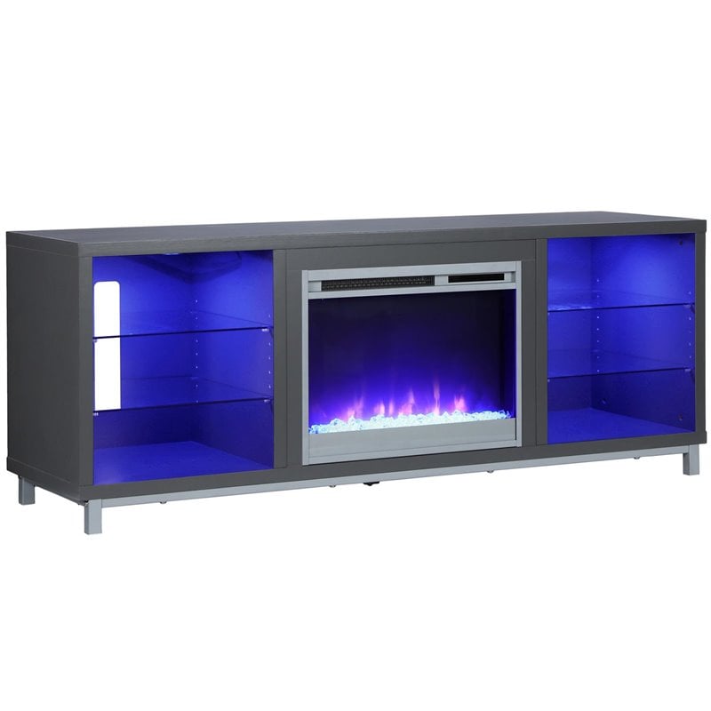 Pemberly Row Fireplace TV Stand for TVs up to 70'' Wide in Gray