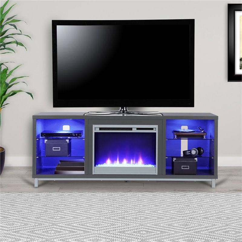 Pemberly Row Fireplace TV Stand for TVs up to 70'' Wide in Gray