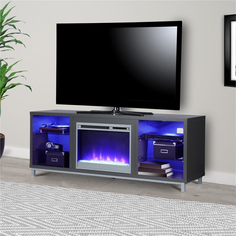Pemberly Row Fireplace TV Stand for TVs up to 70'' Wide in Gray