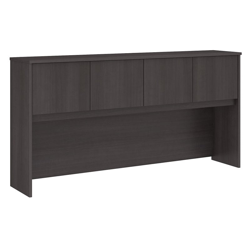 Pemberly Row 72W 4 Door Hutch in Storm Gray - Engineered Wood