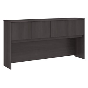 Pemberly Row 72W 4 Door Hutch in Storm Gray - Engineered Wood