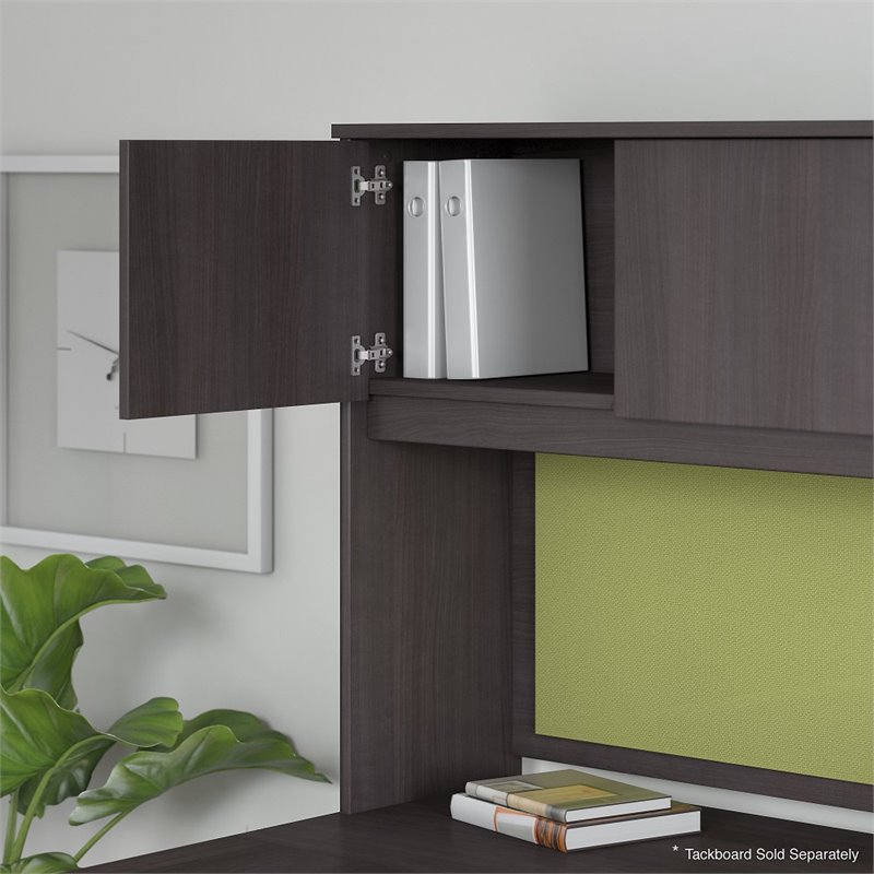 Pemberly Row U Shape Desk 7 Piece Office Suite in Storm Gray - Engineered Wood