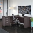 Pemberly Row 72W L Shaped Desk with Drawers in Storm Gray - Engineered Wood