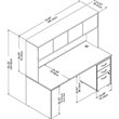 Pemberly Row 72W Office Desk with Hutch and Drawers in White - Engineered Wood