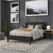 Pemberly Row Modern Upholstered Full Panel Headboard in Black