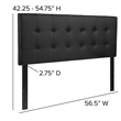 Pemberly Row Modern Upholstered Full Panel Headboard in Black