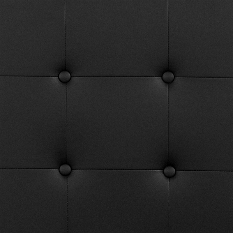 Pemberly Row Modern Upholstered King Panel Headboard in Black