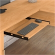 Pemberly Row 72W L Shaped Wood Desk with Hutch in Maple Cross