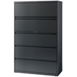 Pemberly Row 42-in Wide Metal 5 Drawer Lateral Filing Cabinet Charcoal