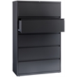 Pemberly Row 42-in Wide Metal 5 Drawer Lateral Filing Cabinet Charcoal