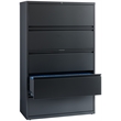 Pemberly Row 42-in Wide Metal 5 Drawer Lateral Filing Cabinet Charcoal
