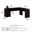 Pemberly Row Engineered Wood 72W 3 Position Sit to Stand L Desk in Espresso Oak