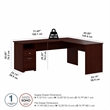 Pemberly Row 72W L Shaped Computer Desk with Drawers in Harvest Cherry
