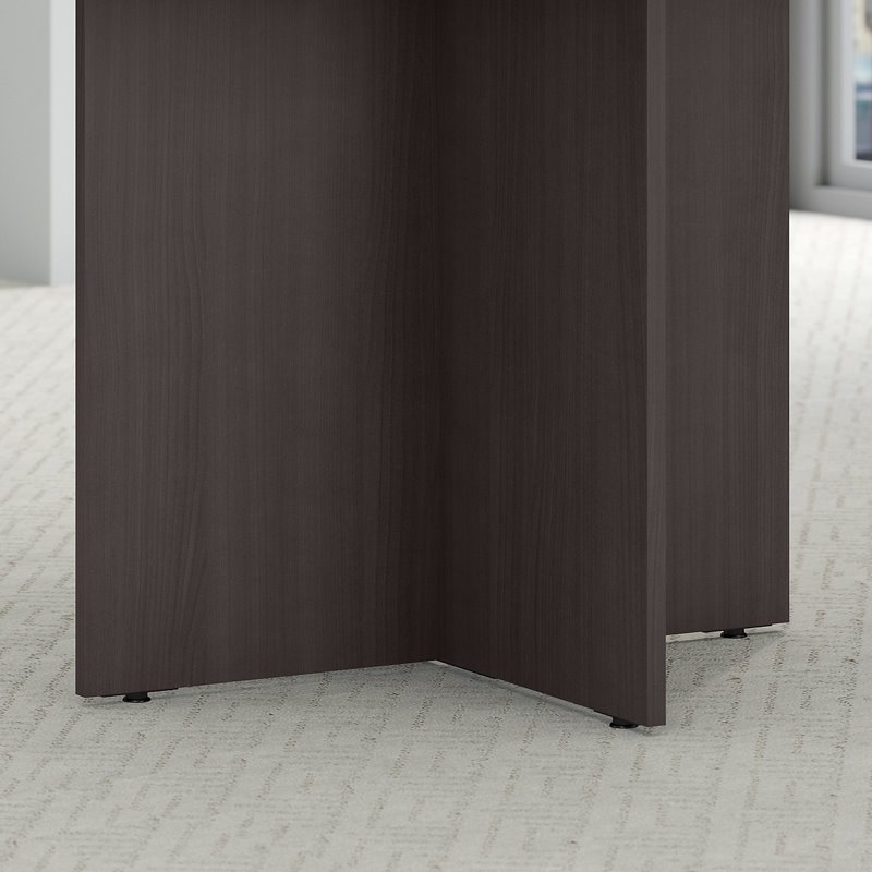 Pemberly Row Modern 42W Round Conference Table in Storm Gray