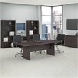 Pemberly Row 96W x 42D Conference Table with Wood Base in Storm Gray