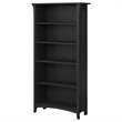 Pemberly Row Contemporary 5 Shelf Bookcase in Vintage Black Finish