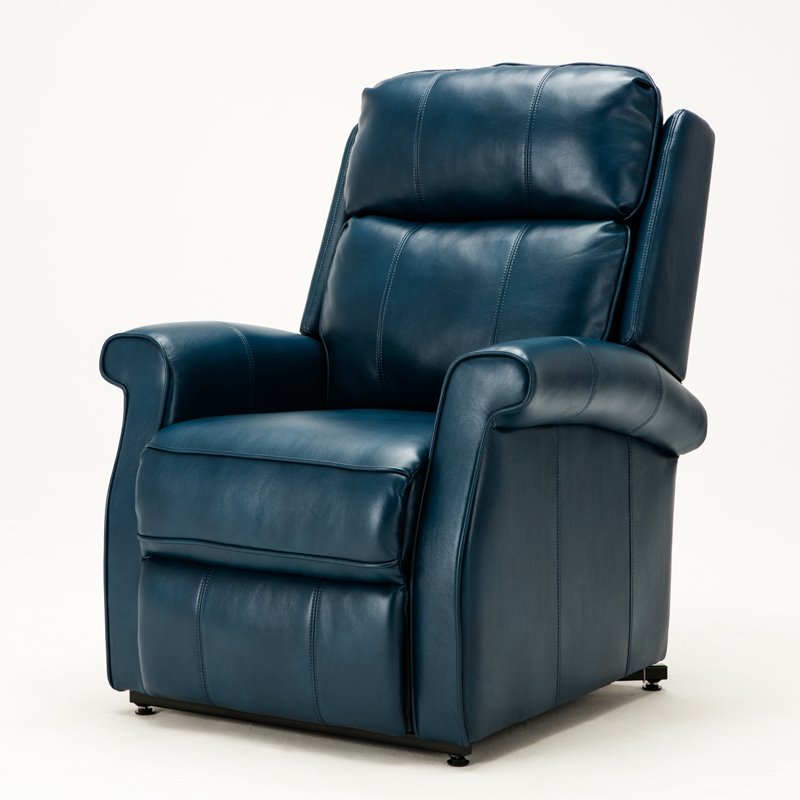 Pemberly Row Modern Navy Blue Faux Leather Traditional Lift Chair