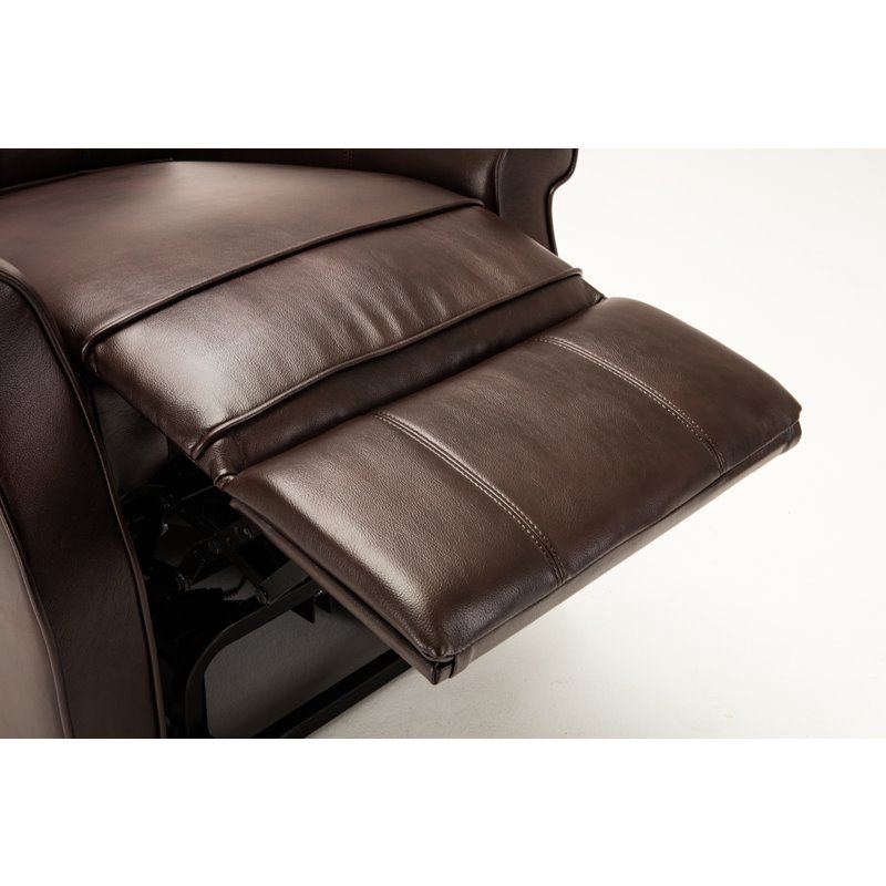 Pemberly Row Modern Brown Faux Leather Traditional Lift Chair