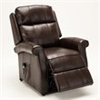 Pemberly Row Modern Brown Faux Leather Traditional Lift Chair