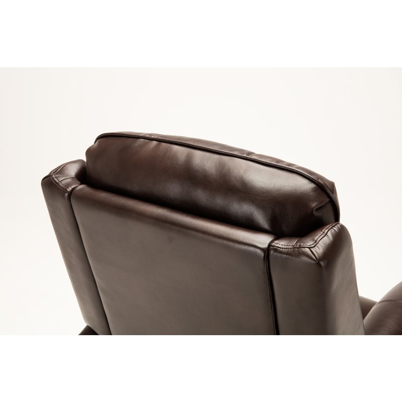 Pemberly Row Modern Brown Faux Leather Traditional Lift Chair