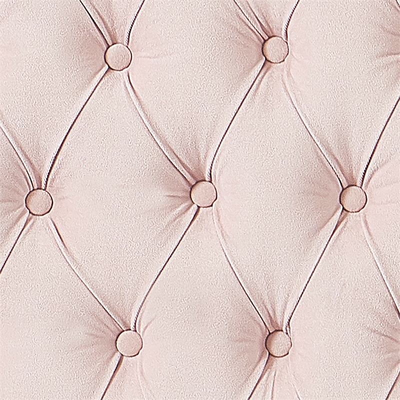 Pemberly Row Modern Queen Size Headboard Blush Pink Velvet Fabric