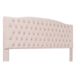 Pemberly Row Modern Queen Size Headboard Blush Pink Velvet Fabric