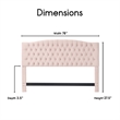 Pemberly Row Contemporary King Size Headboard Blush Pink Velvet