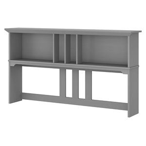 Pemberly Row Modern 60W Hutch for L Shaped Desk in Cape Cod Gray