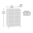 Pemberly Row Engineered Wood 4 Drawer Chest in Soft White and Lintel Oak