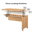 Pemberly Row 72W Sit to Stand L Desk with Hutch in Maple Cross - Engineered Wood