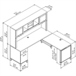 Pemberly Row 72W Sit to Stand L Desk with Hutch in Maple Cross - Engineered Wood