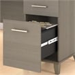Pemberly Row Contemporary 72W Wood L Desk with Hutch in Gray